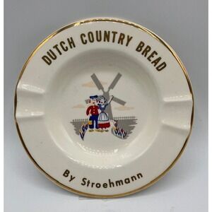 Stroehman Dutch Country Bread Ashtray‎ Vintage Novelty Advertising 5.5"Diameter
